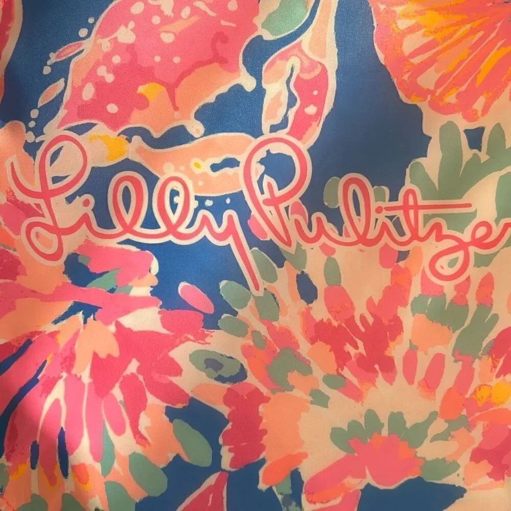 Lilly Pulitzer pink and blue large flying disc frisbee beach toys